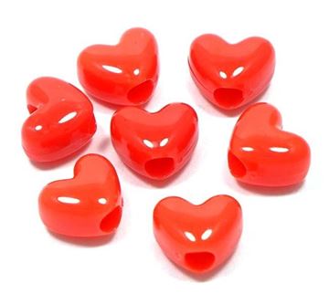 red heart pony beads