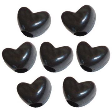 Heart Pony Beads - Black 