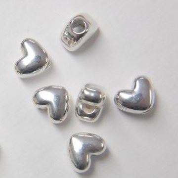 Heart Pony Beads - Silver 