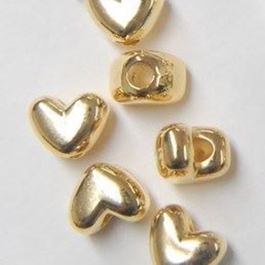 Heart Pony Beads - Gold 