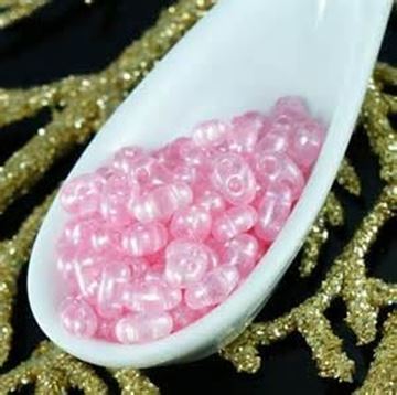 Pink Czech Glass  "E" Beads
