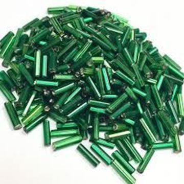green bugle beads