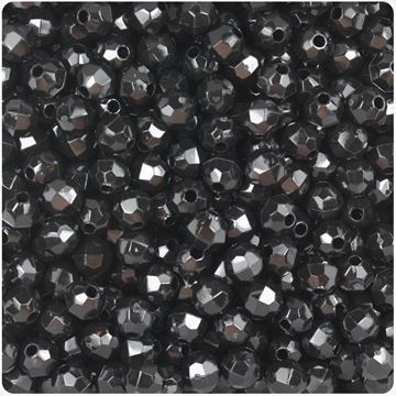  O-1114  Black Faceted Beads
