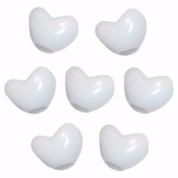 White heart pony beads